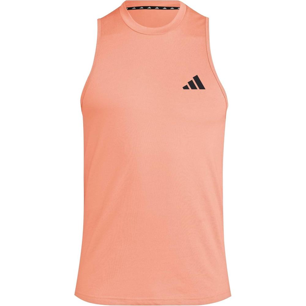 imageadidas Mens Training Essentials Feel Ready Logo Sleeveless TShirtCoral FusionBlack