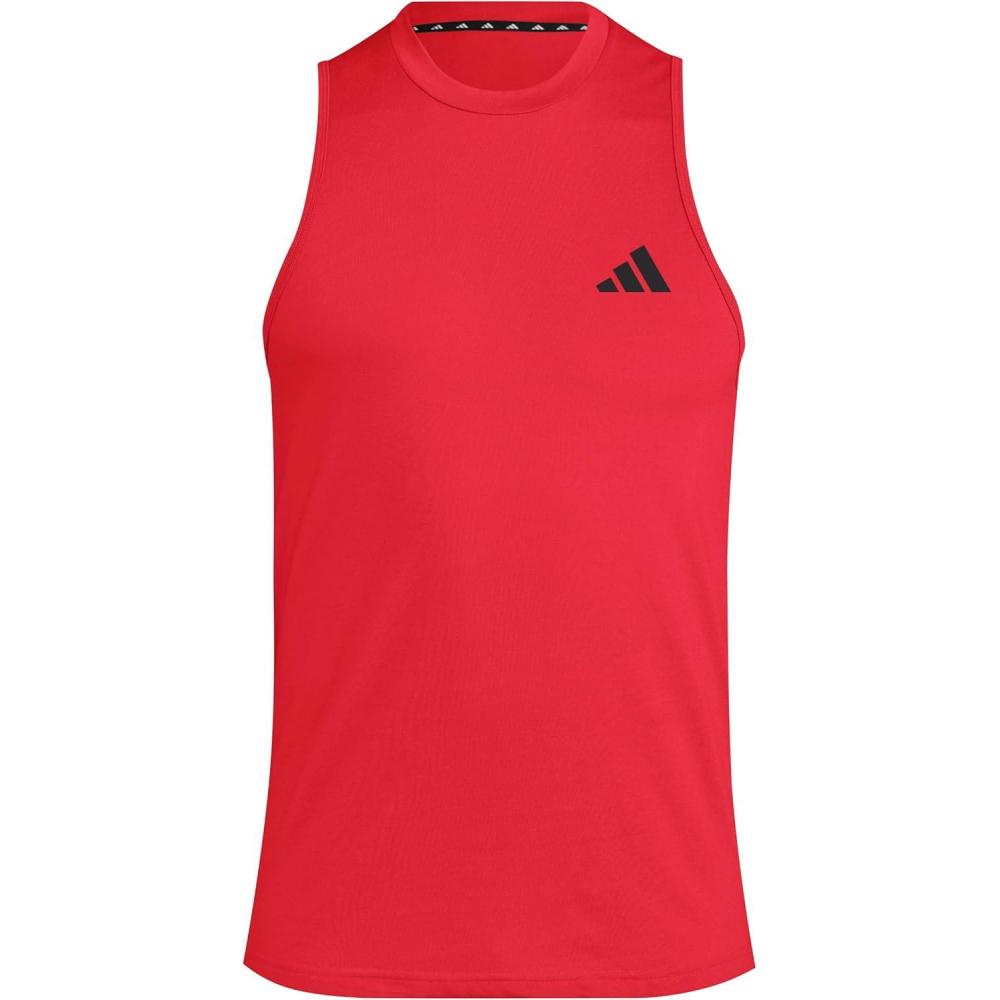 imageadidas Mens Training Essentials Feel Ready Logo Sleeveless TShirtPure RubyBlack