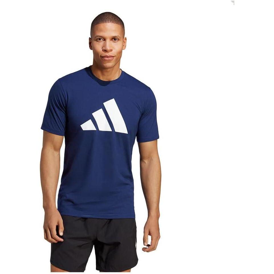 imageadidas Mens Training Essentials Feel Ready Logo TShirtDark Blue White