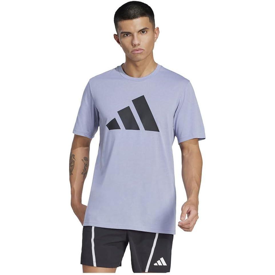 imageadidas Mens Training Essentials Feel Ready Logo TShirtSilver Violet Black