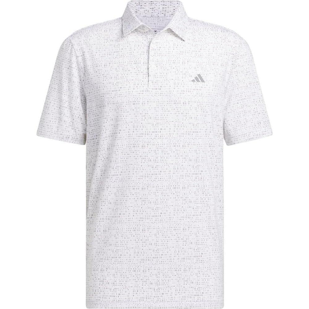 imageadidas Mens Ultimate365 Power Grid Print Polo ShirtWhiteAluminaGrey TwoGrey Three