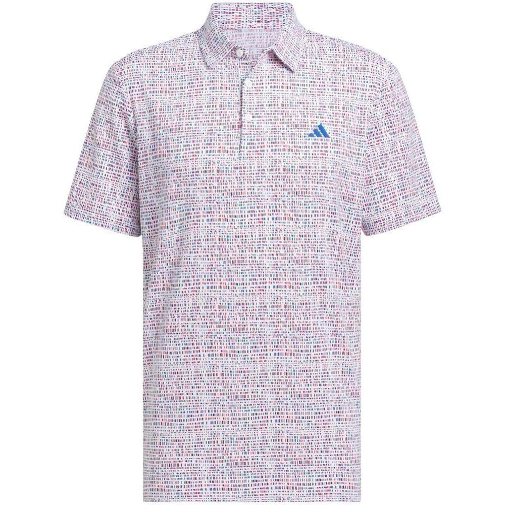 imageadidas Mens Ultimate365 Power Grid Print Polo ShirtWhiteTeam Royal BlueBetter ScarletCollegiate Green