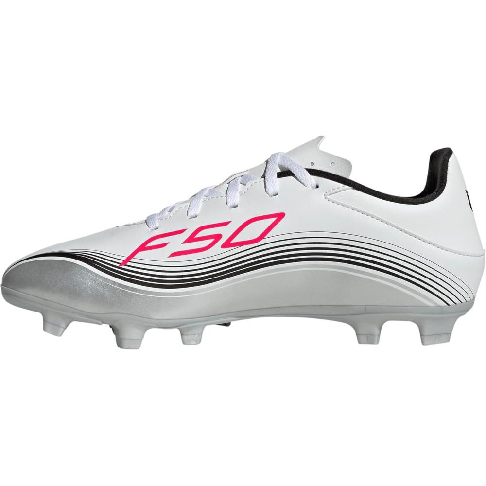 imageadidas Unisex Adult F50 Messi Club Firm Ground Multi Ground ShoesWhiteLucid RedSilver Metallic