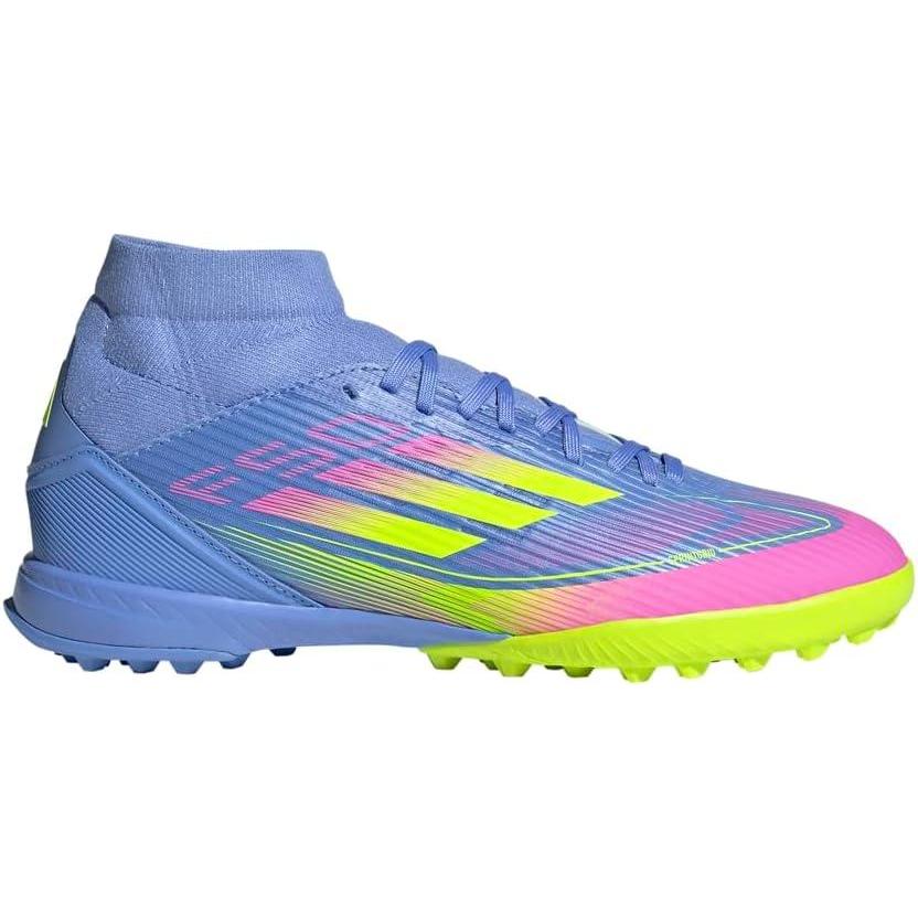 imageadidas Womens F50 League Mid Top Turf SneakerBlue FusionLucid LemonLucid Pink
