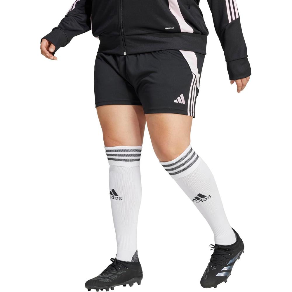 imageadidas Womens Plus Size Tiro 24 Training ShortsBlackClear Pink