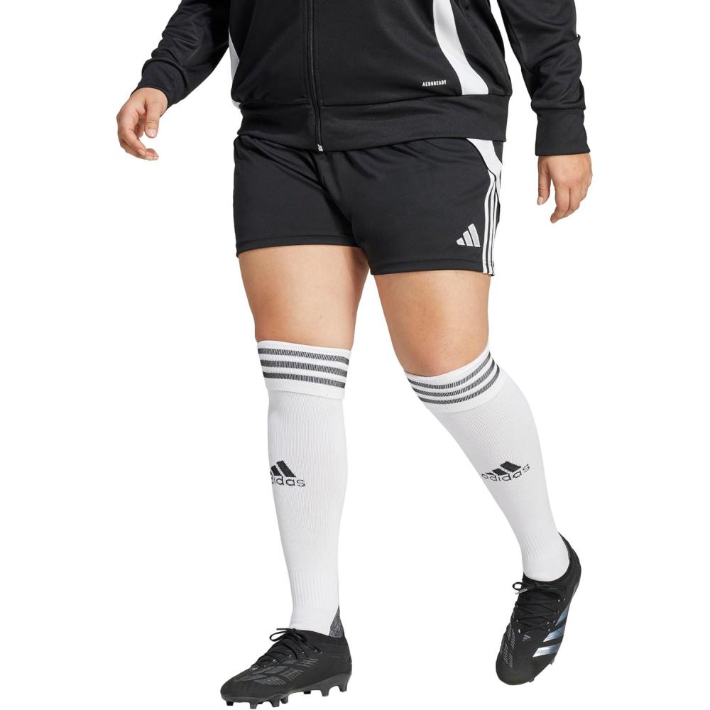 imageadidas Womens Plus Size Tiro 24 Training ShortsBlackWhite