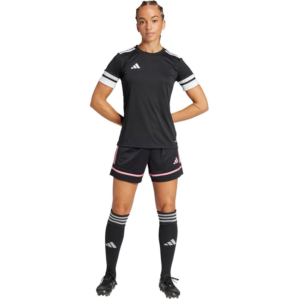 imageadidas Womens Squadra ShortsBlackBlackEasy Pink