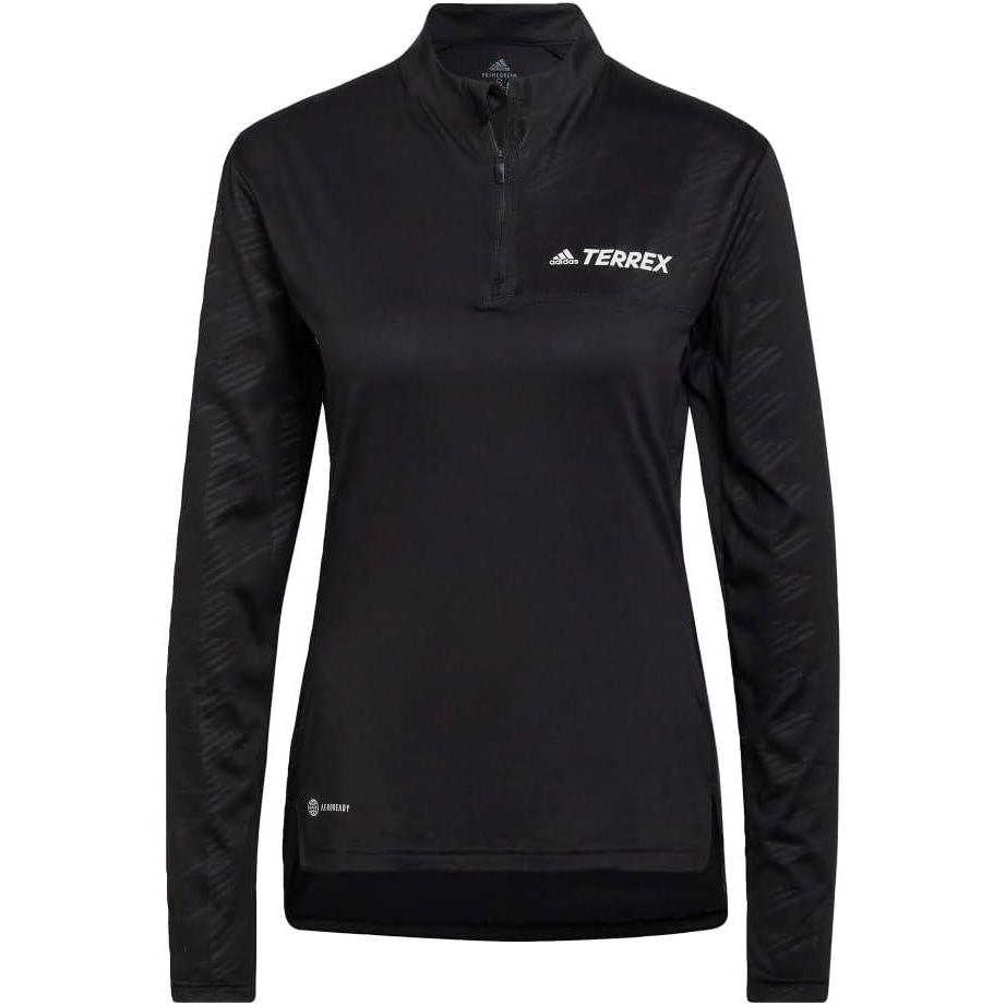 imageadidas Womens Terrex Multi Half Zip LongSleeve TShirtBlackBlack