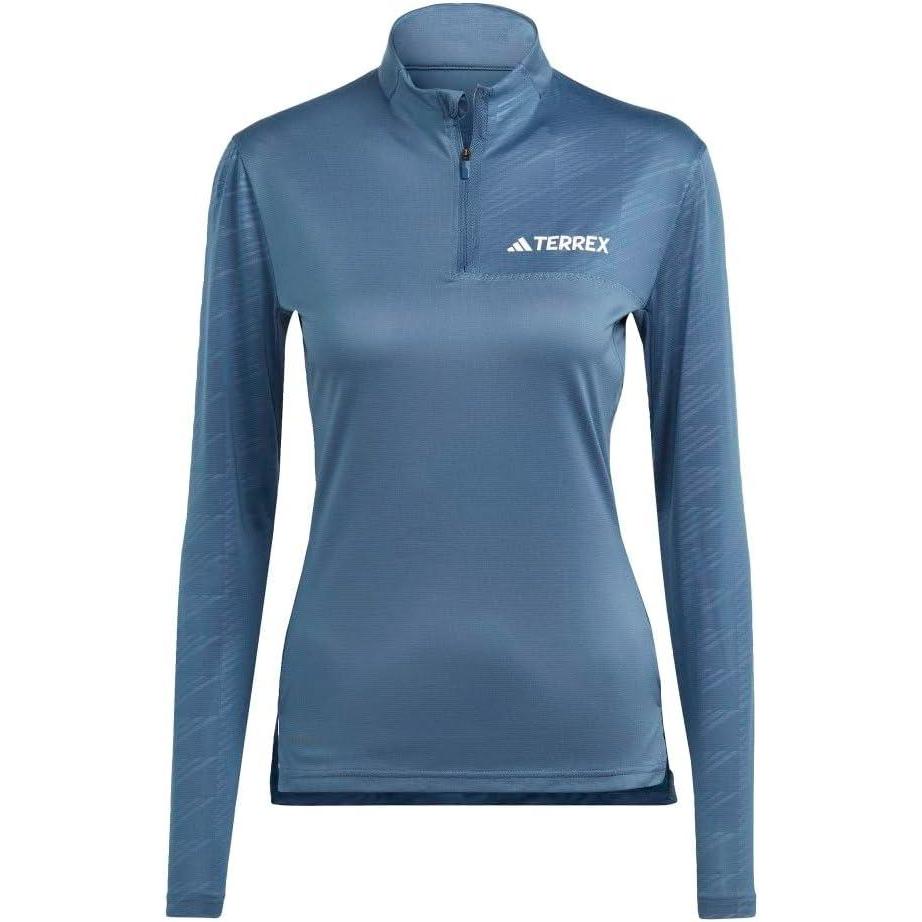 imageadidas Womens Terrex Multi Half Zip LongSleeve TShirtWonder Steel