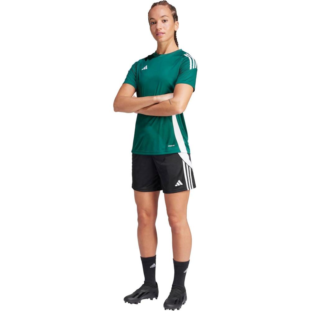 imageadidas Womens Tiro 24 JerseyDark GreenWhite