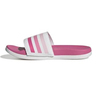 adidas Boys’ Adilette Comfort Slides(White/Pulse Magenta/Bliss Pink)