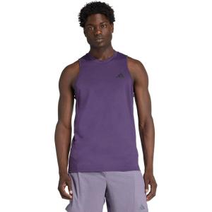 adidas Men’s Training Essentials Feel Ready Logo Sleeveless T-Shirt(Aurora Plum/Black)