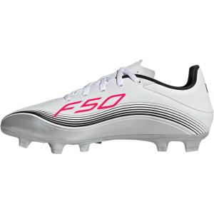 adidas Unisex Adult F50 Messi Club Firm Ground Multi Ground Shoes(White/Lucid Red/Silver Metallic)