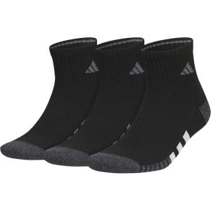 adidas mens Cushioned Quarter Ankle Socks (3-pair Pack)(Black/Olive Strata Green/Wonder Alumina Grey)