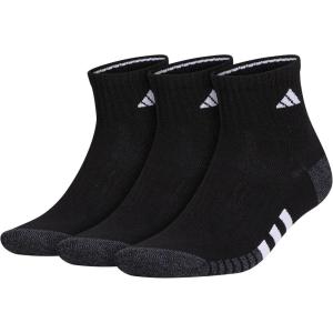 adidas mens Cushioned Quarter Ankle Socks (3-pair Pack)(Black/Onix Grey/White)