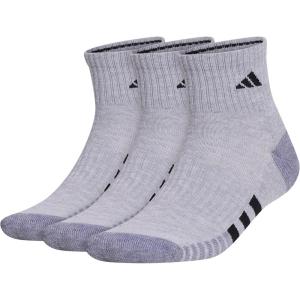 adidas mens Cushioned Quarter Ankle Socks (3-pair Pack)(Cool Light Heather/Grey/Black)