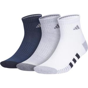 adidas mens Cushioned Quarter Ankle Socks (3-pair Pack)(Legend Ink Blue/Grey/White)