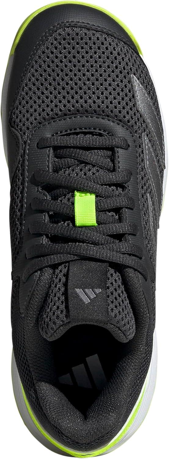 imageAdidas UnisexChild Courtflash Tennis SneakerCarbonIron MetallicLucid Lemon