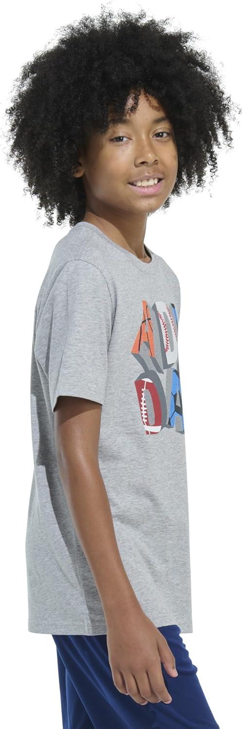imageadidas Boys Short Sleeve Graphic TShirtHeather Gray Adidas Sports