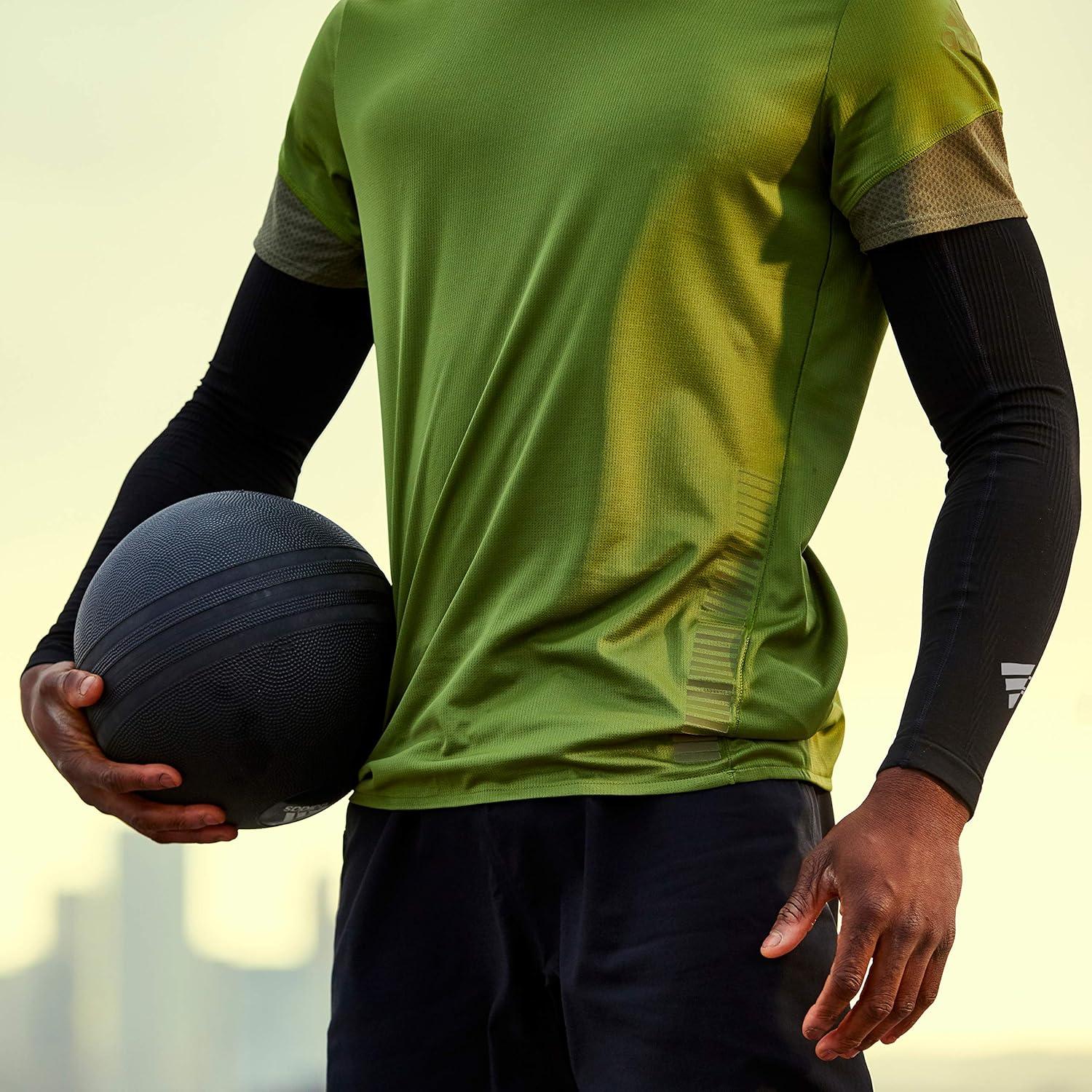 imageadidas Compression Arm Sleeves Lightweight TemperatureRegulating Compression SleevesBlack V1