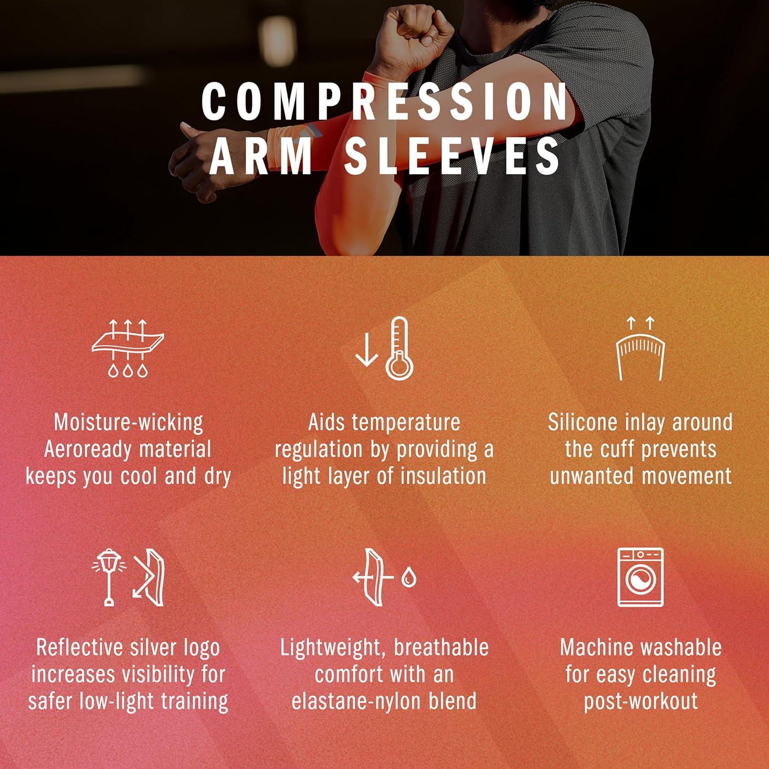imageadidas Compression Arm Sleeves Lightweight TemperatureRegulating Compression SleevesRed