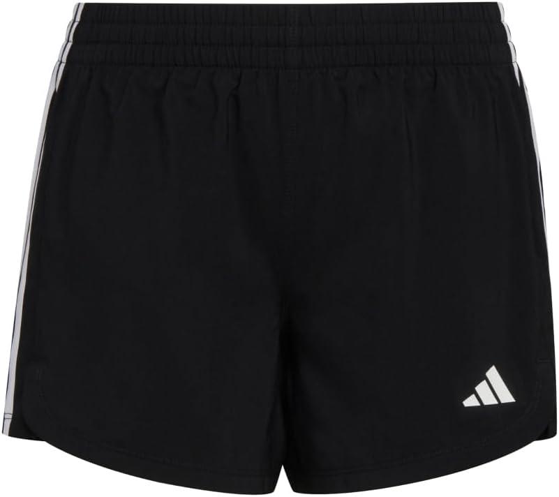 imageadidas Girls Elastic Waistband Retro Woven Gym ShortsBlack