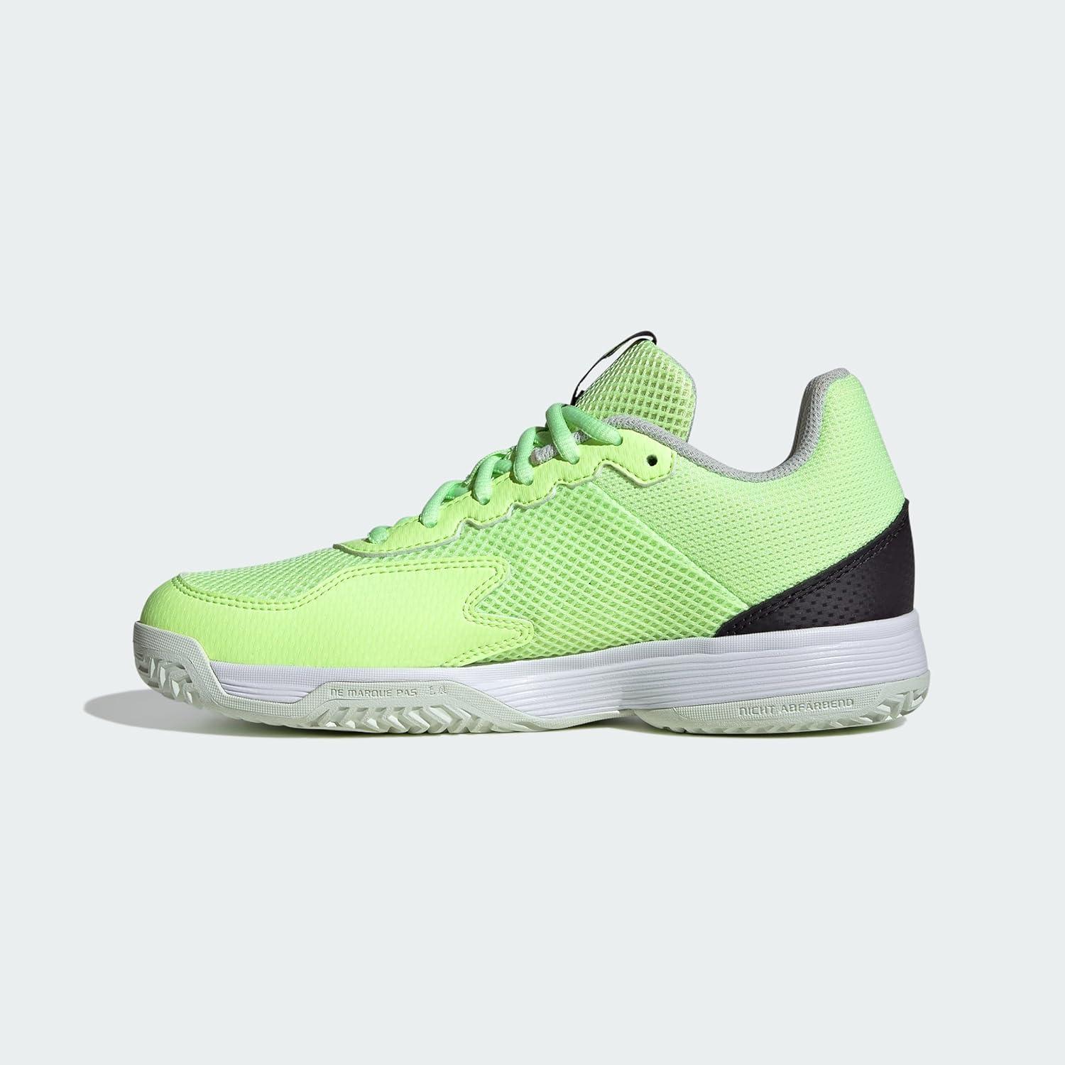 imageadidas Kids Court Flash SneakersGreen SparkAurora BlackLucid Lemon