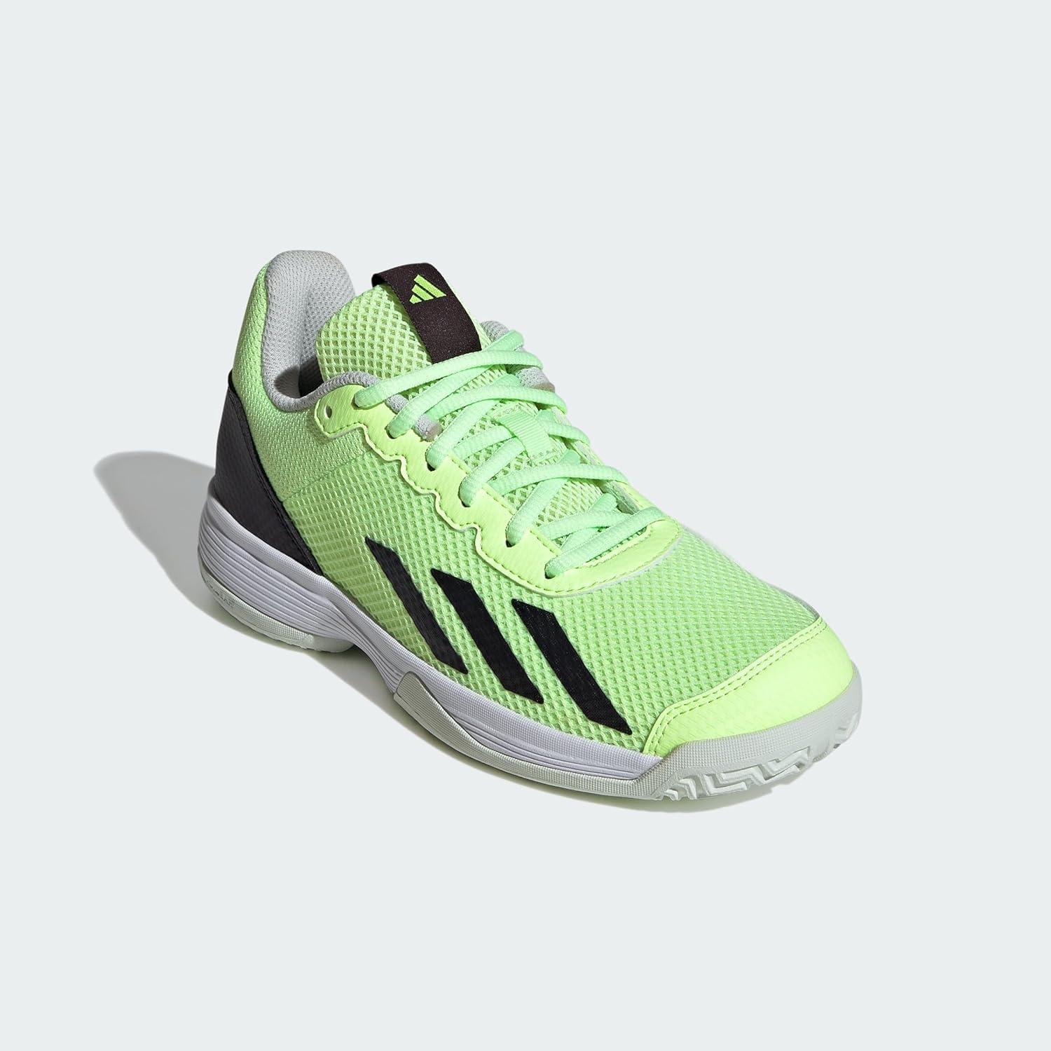 imageadidas Kids Court Flash SneakersGreen SparkAurora BlackLucid Lemon