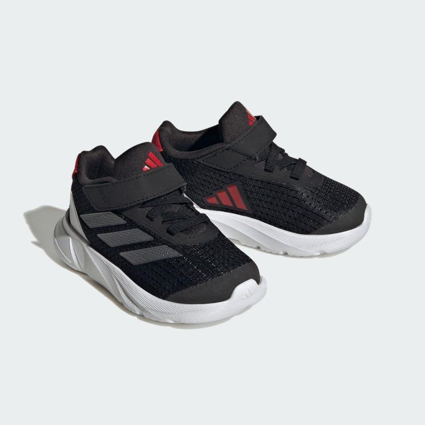 imageadidas Kids Duramo SL Elastic Lace SneakersCore BlackIron MetallicBetter Scarlet