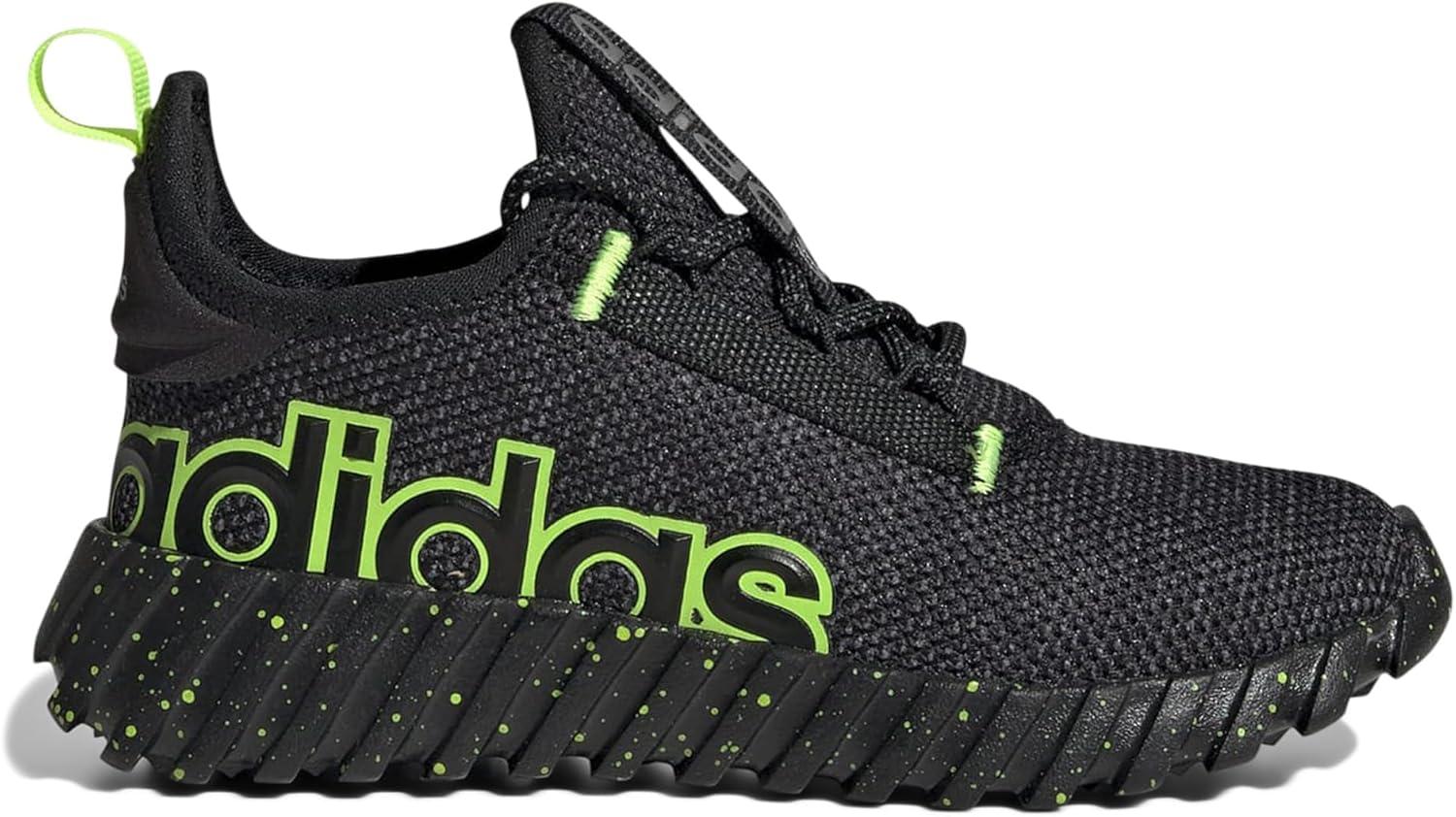 imageadidas Kids Girls Kaptir 30 Lace Up Sneakers Shoes Casual BlueBlackIron MetallicLucid Lemon