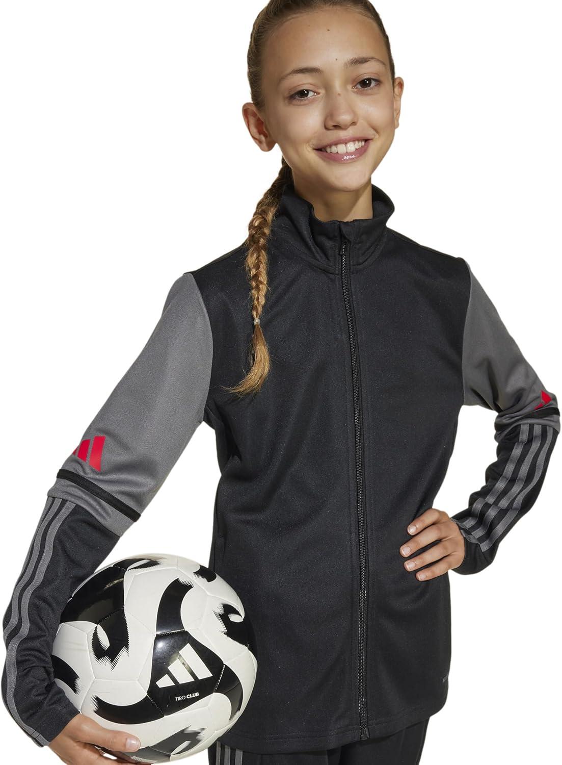 imageadidas Kids Squadra 25 Training JacketBlackTeam GreyPure Ruby