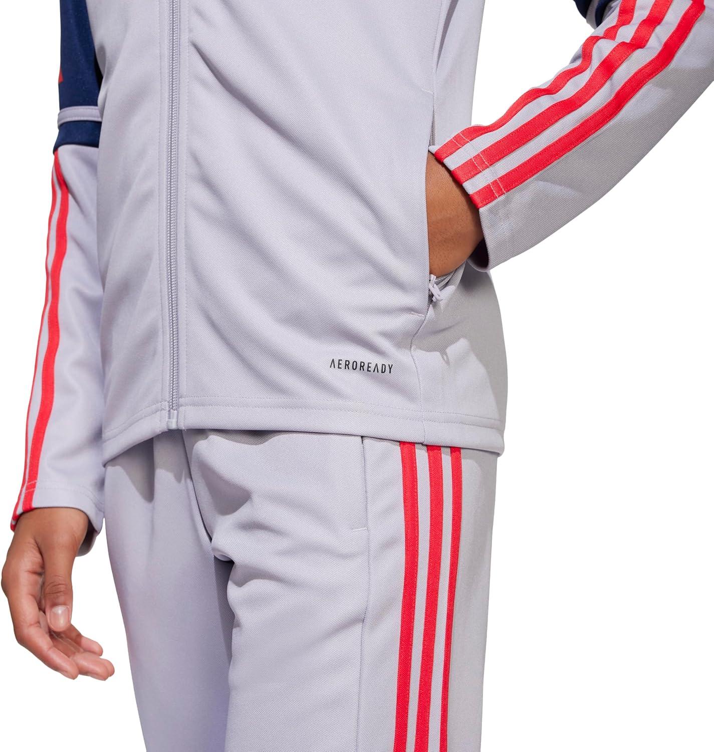 imageadidas Kids Squadra 25 Training JacketGlory GreyTeam Navy BluePure Ruby