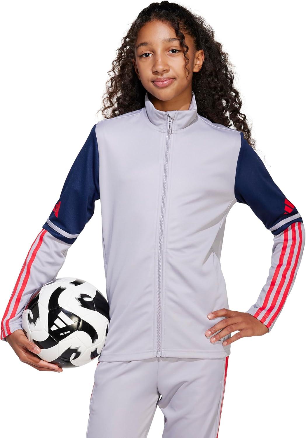 imageadidas Kids Squadra 25 Training JacketGlory GreyTeam Navy BluePure Ruby