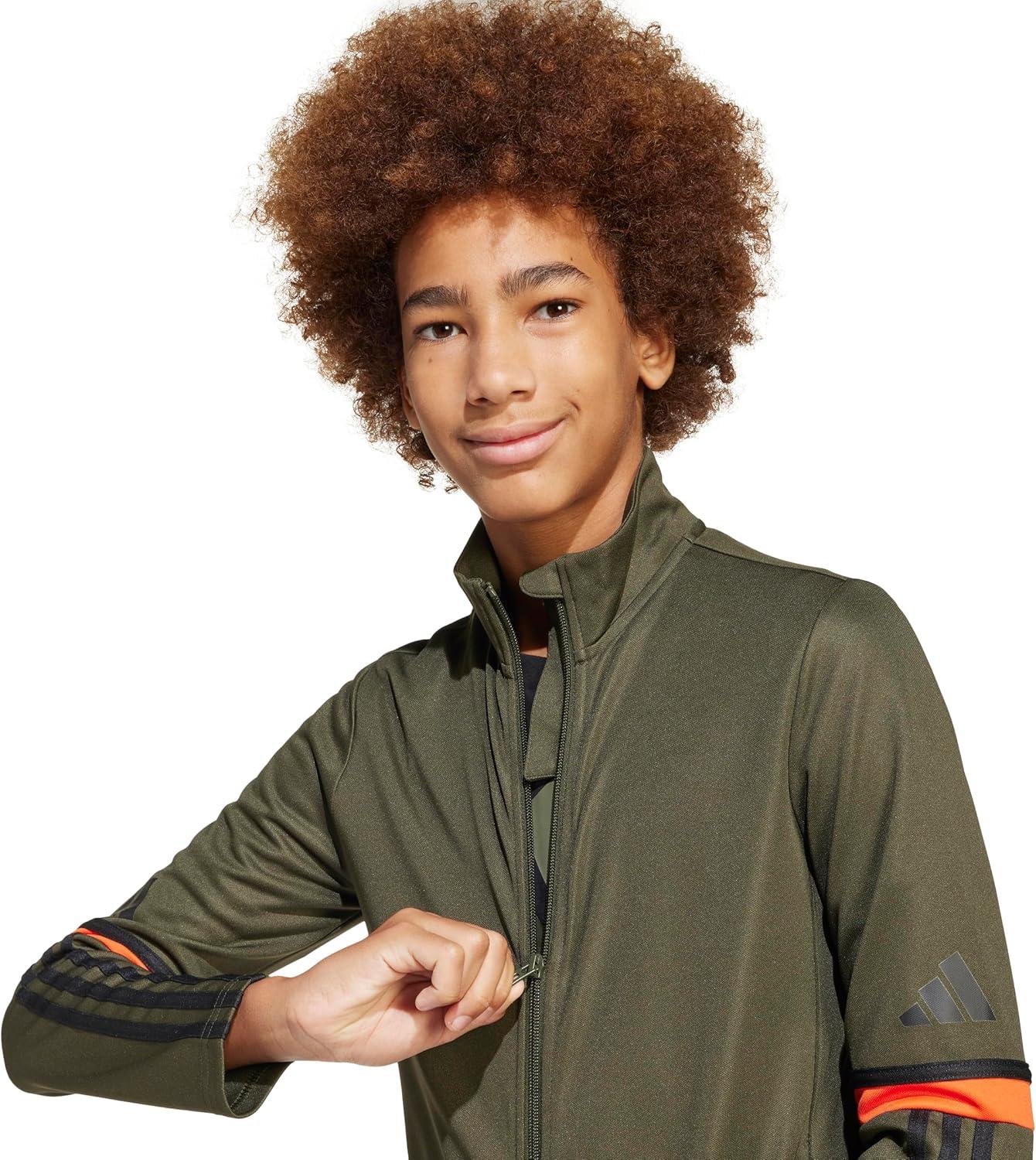 imageadidas Kids Squadra 25 Training JacketNight CargoBlackSemi Impact Orange