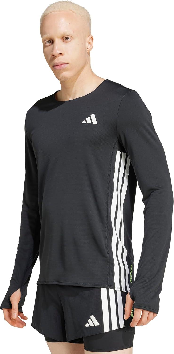 imageadidas Mens Adizero Long Sleeve Running TShirtBlack