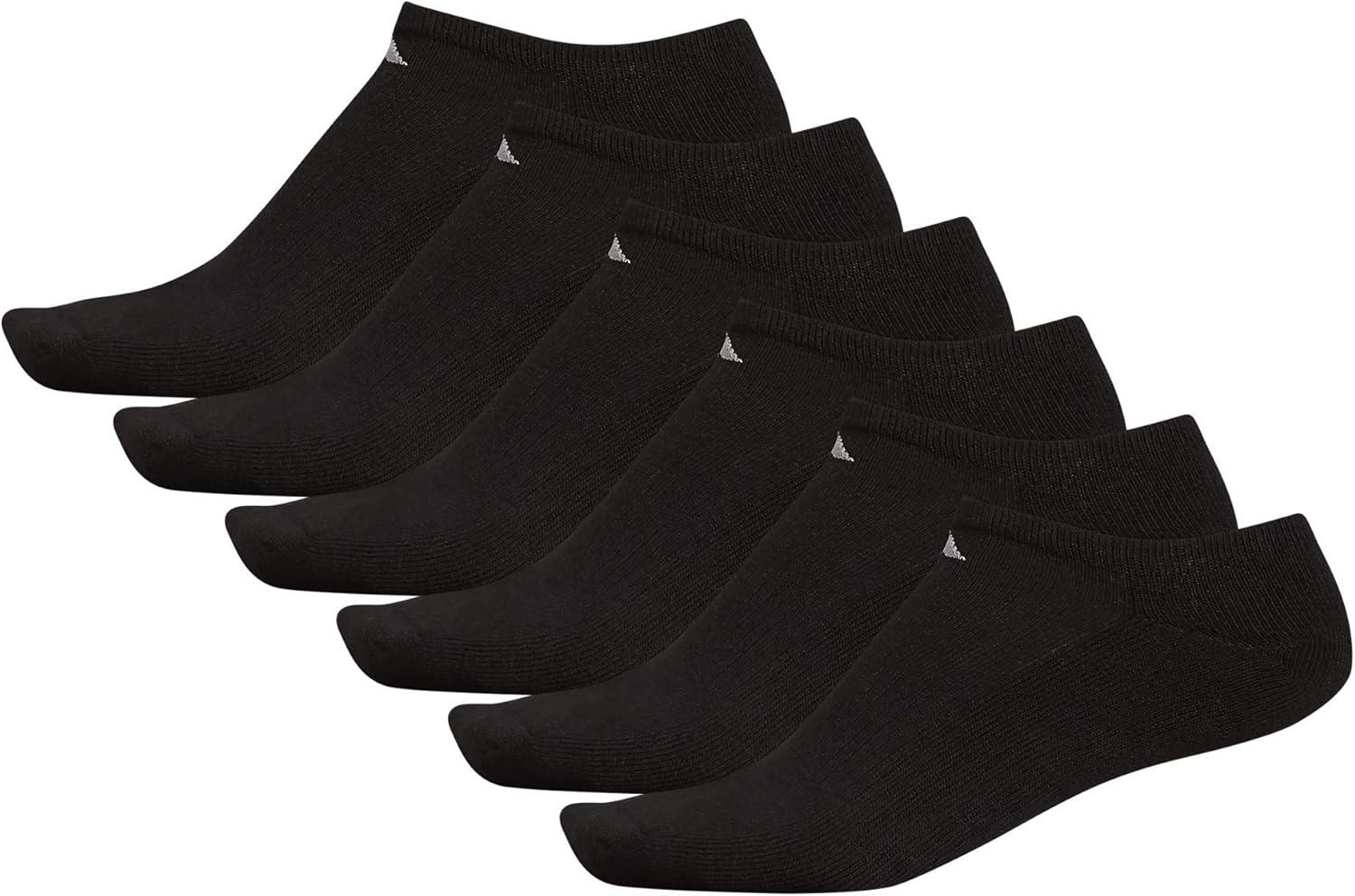 imageadidas Mens Athletic Cushioned 6Pack No Show Socks for MenBlackAluminum 2
