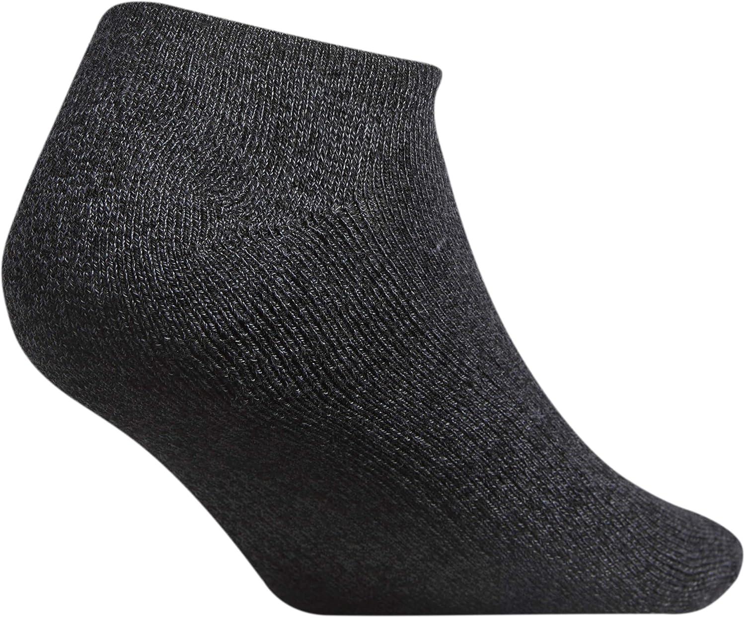 imageadidas Mens Athletic Cushioned 6Pack No Show Socks for MenBlackOnix Grey