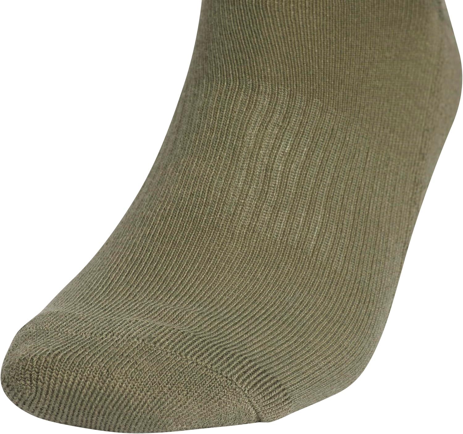 imageadidas Mens Athletic Cushioned 6Pack No Show Socks for MenOlive Strata GreenDark BlueCarbon Grey