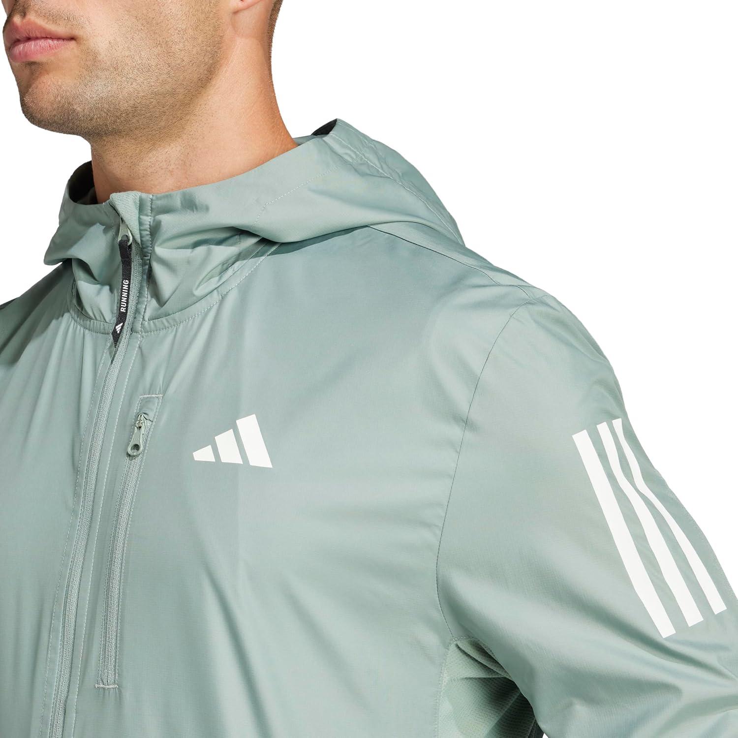 imageadidas Mens Own the Run JacketSilver Green