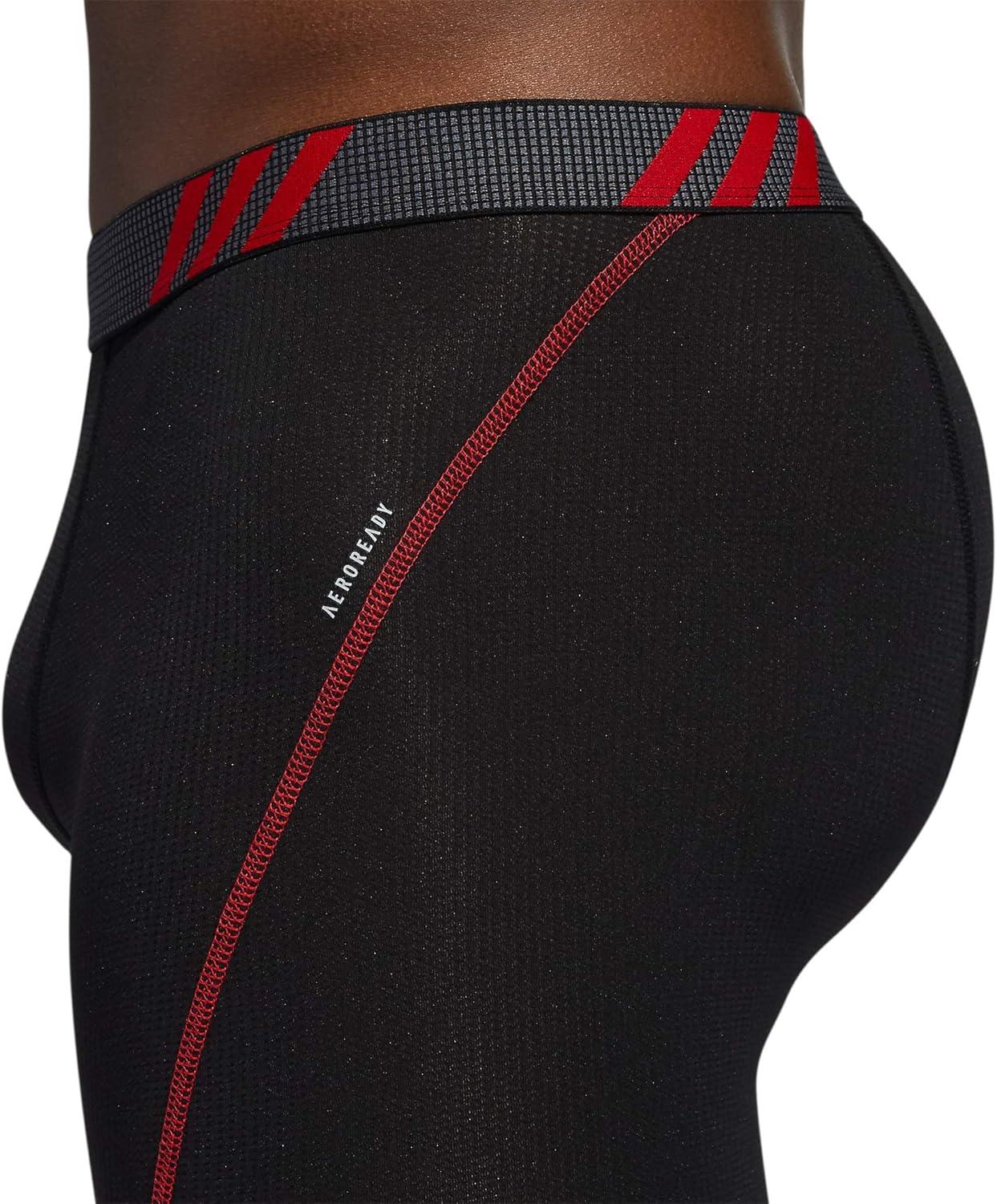 imageadidas Mens Performance Mesh Long Boxer Brief Underwear 3Pack for active sport and all day comfortBlackScarlet RedOnix