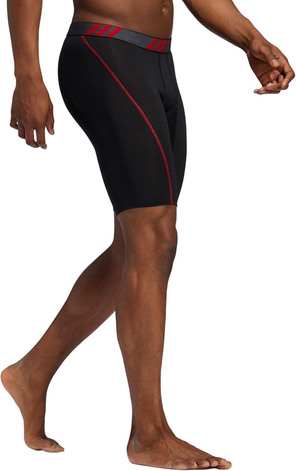 imageadidas Mens Performance Mesh Long Boxer Brief Underwear 3Pack for active sport and all day comfortBlackScarlet RedOnix