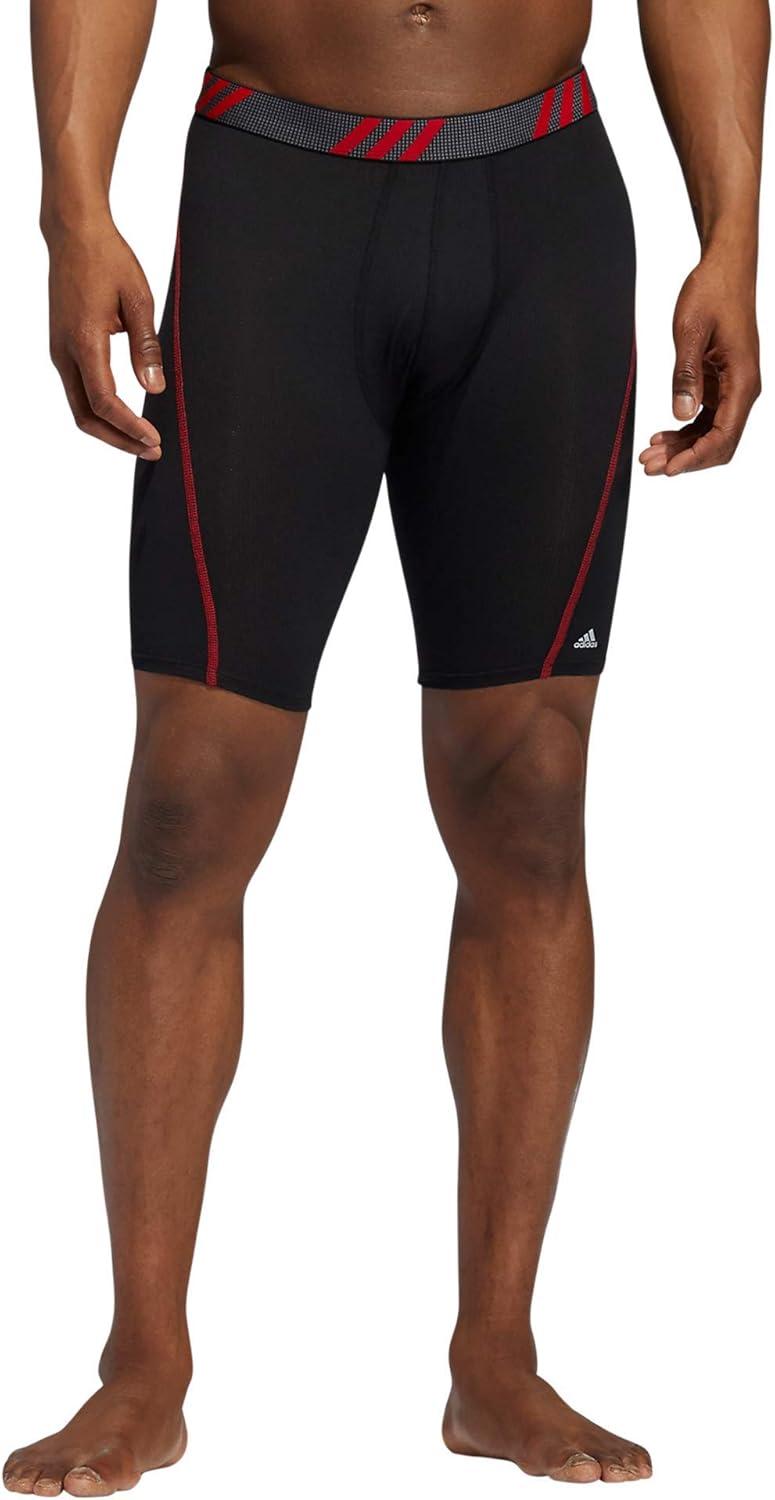 imageadidas Mens Performance Mesh Long Boxer Brief Underwear 3Pack for active sport and all day comfortBlackScarlet RedOnix