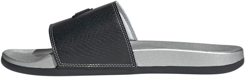 imageadidas Unisex Adilette Comfort Slide SandalBlackBlackSilver Metallic