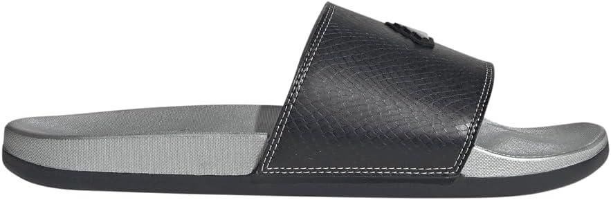 imageadidas Unisex Adilette Comfort Slide SandalBlackBlackSilver Metallic
