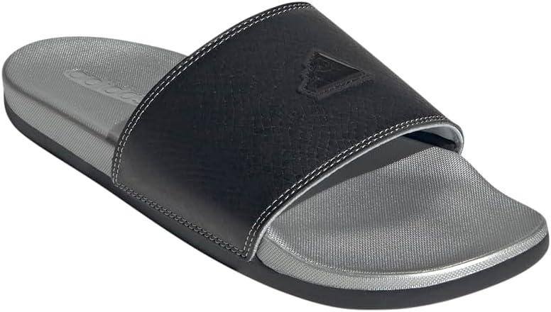 imageadidas Unisex Adilette Comfort Slide SandalBlackBlackSilver Metallic