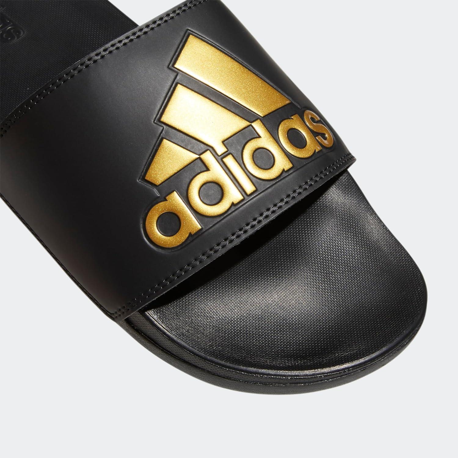 imageadidas Unisex Adilette Comfort Slide SandalBlackGold MetallicBlack