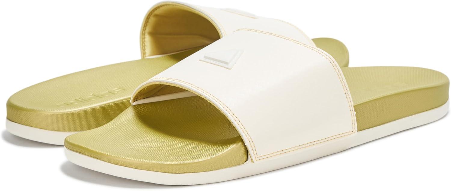 imageadidas Unisex Adilette Comfort Slide SandalWhiteWhiteGold Metallic