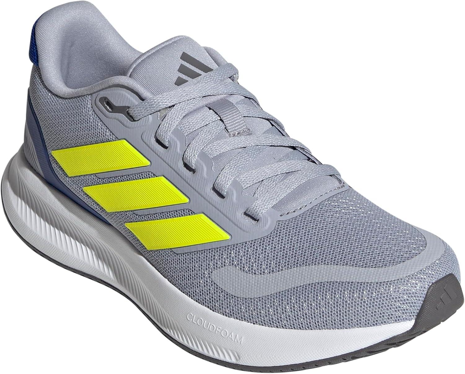 imageadidas UnisexChild Run Falcon 5 SneakerHalo SilverLucid LemonTeam Royal Blue