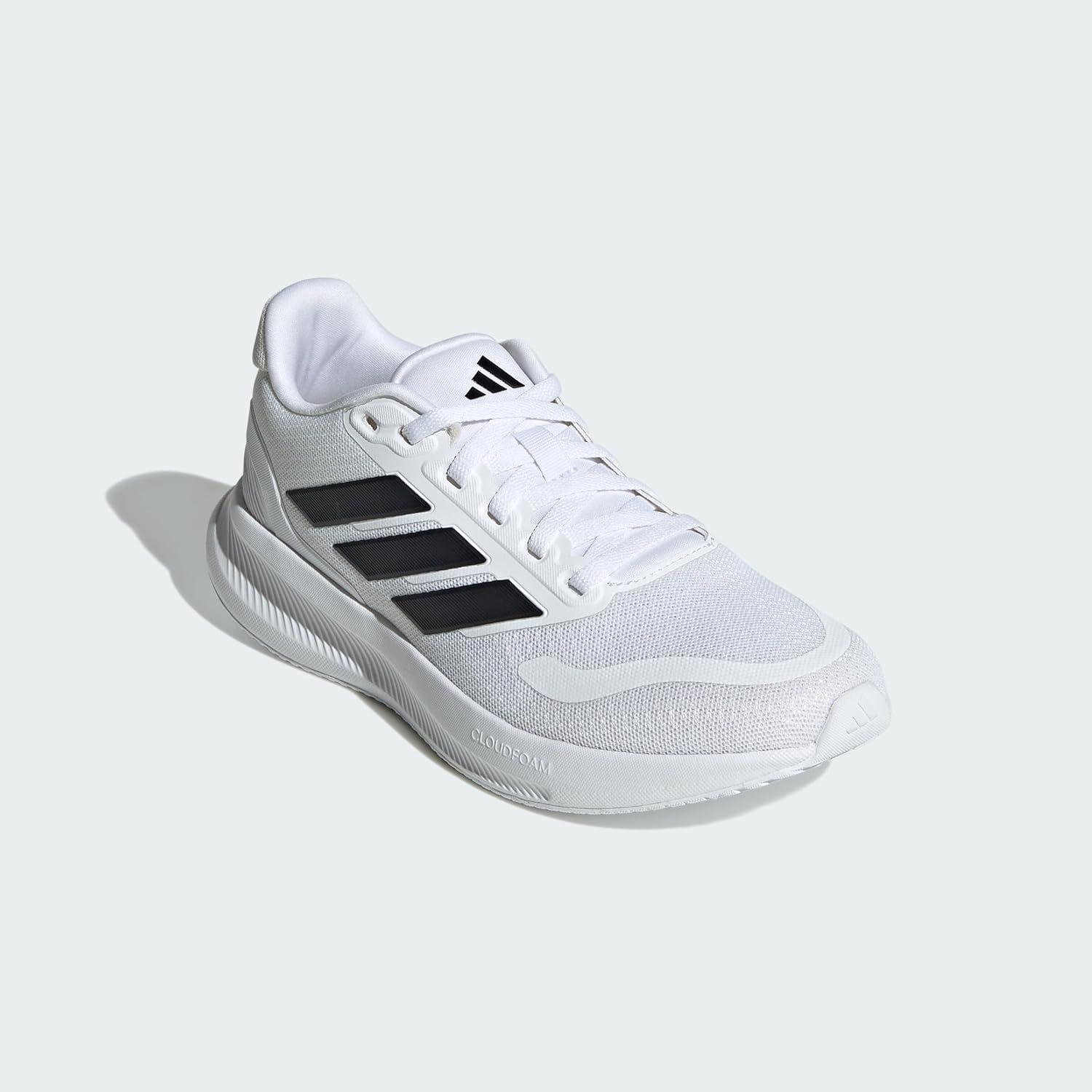 imageadidas UnisexChild Run Falcon 5 SneakerWhiteBlackBlack