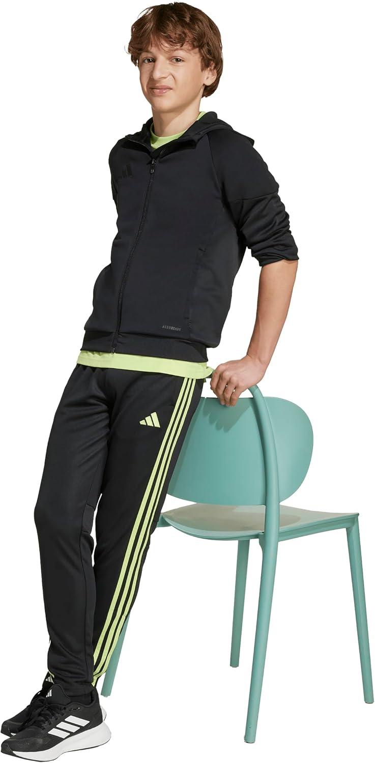 imageadidas UnisexKids Tiro 25 Essentials Training Track PantsBlackPulse Lime